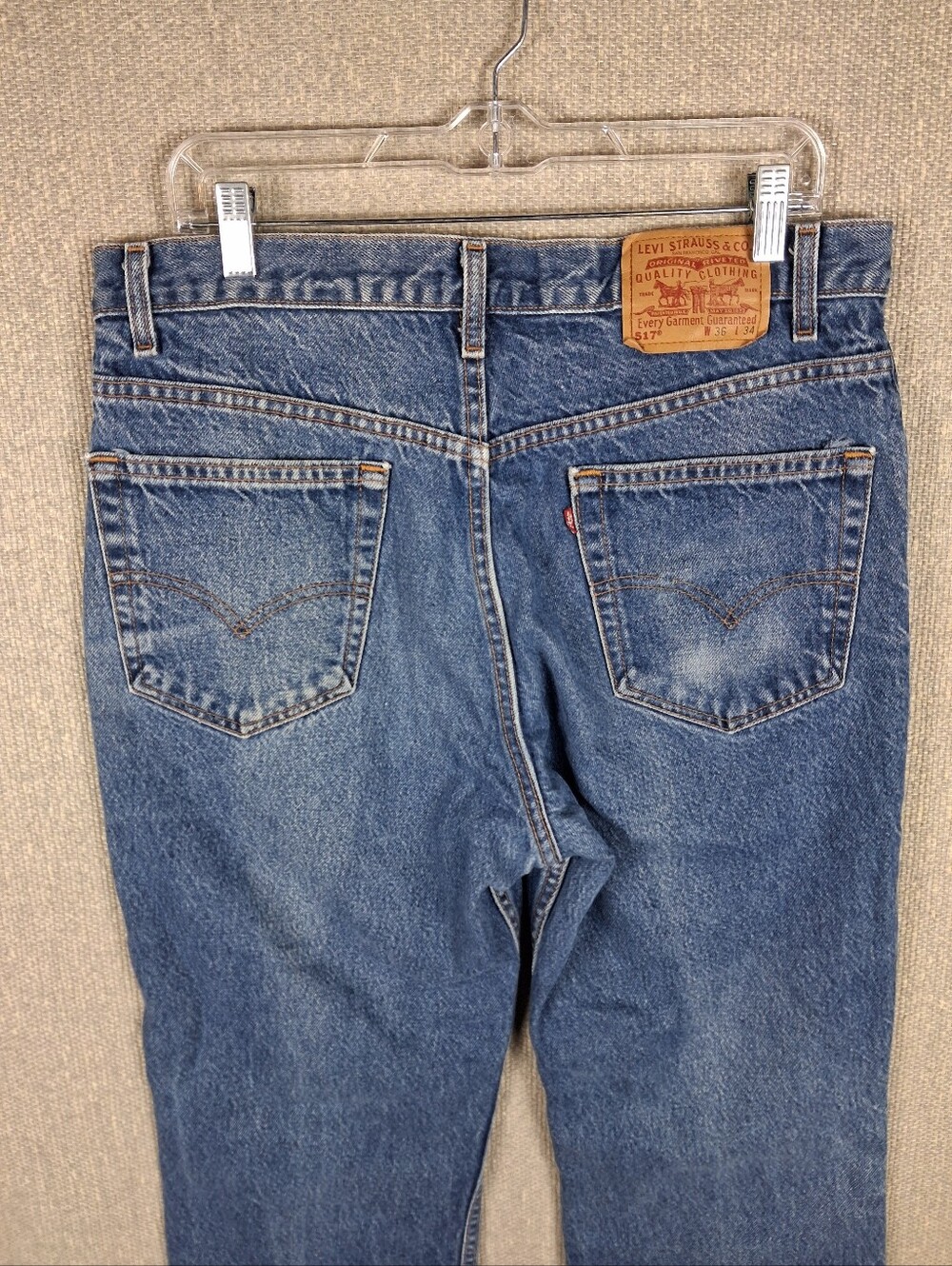 Levi’s 517 Bootcut Jeans Mens 36x34 Blue Denim Medium Wash Workwear Classic - Picture 5 of 12
